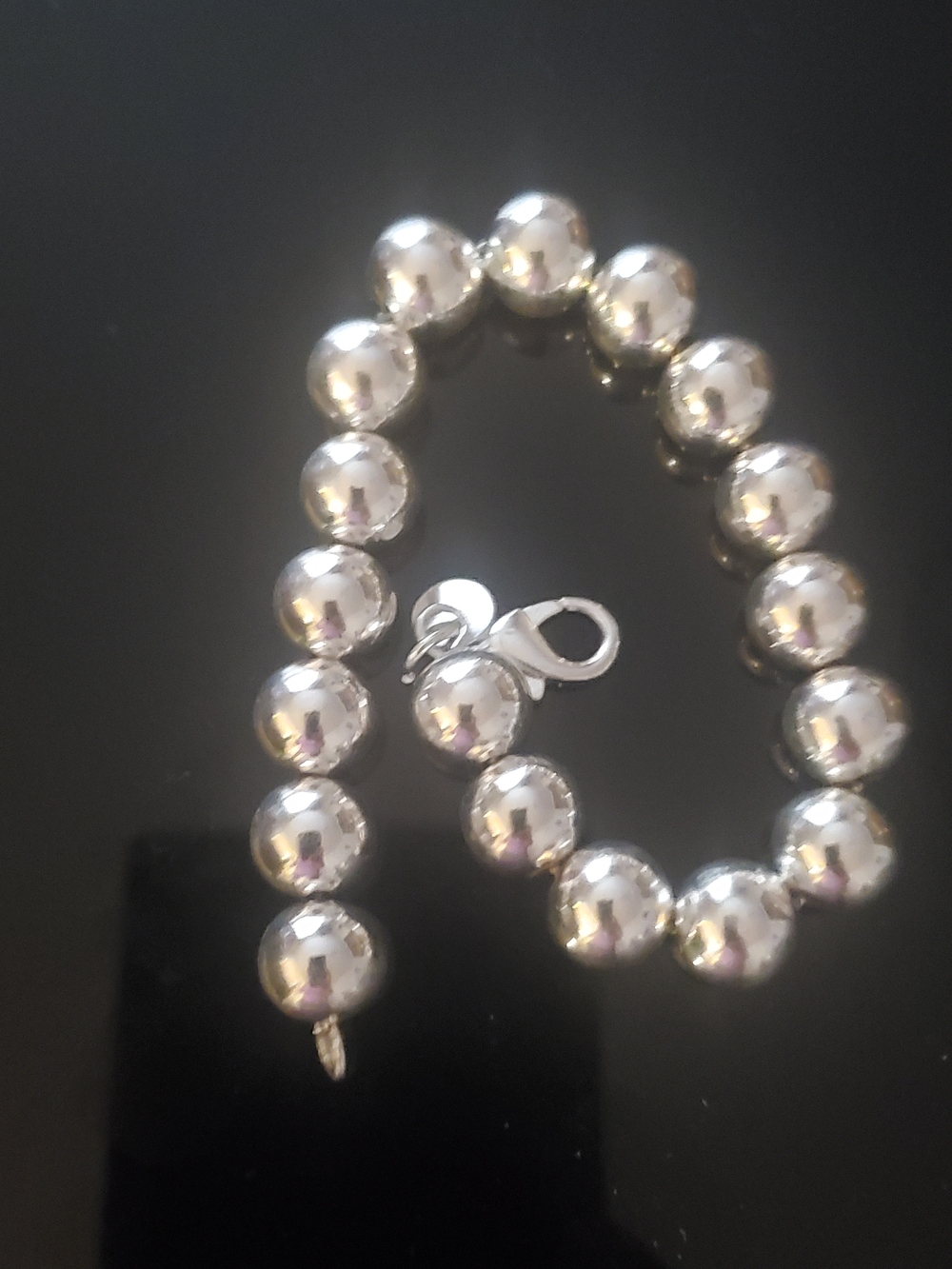 925 Sterling Silver Beaded Bracelet with Lobster Clasp - Classic Women's Jewelry